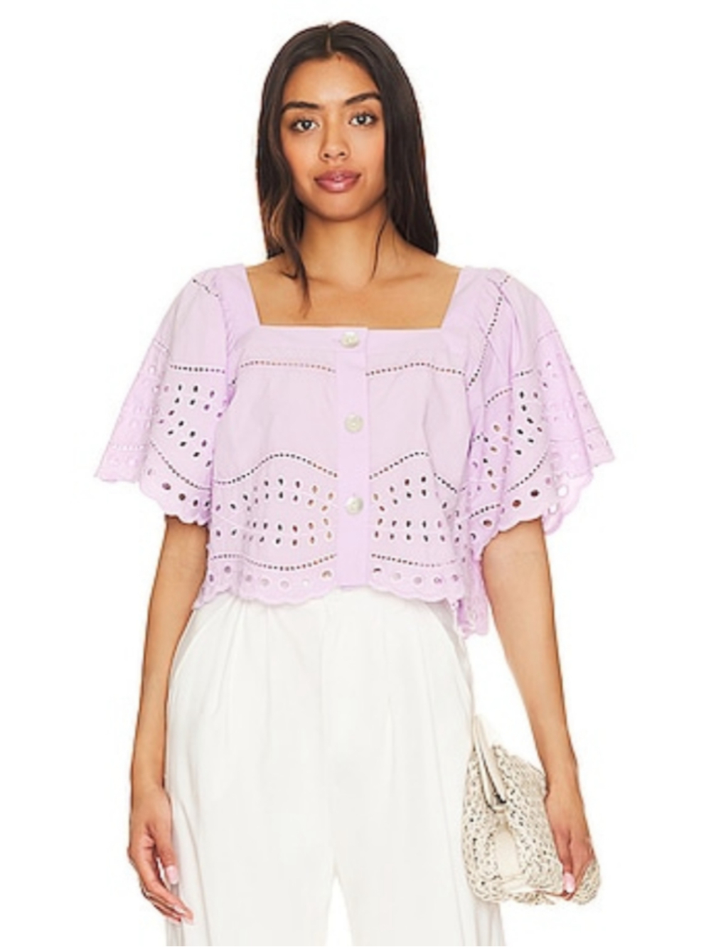 Rails Kit Top in Orchid Eyelet Embroidery - Lavender 🪻